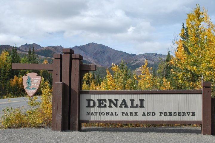 Denali National Park sign